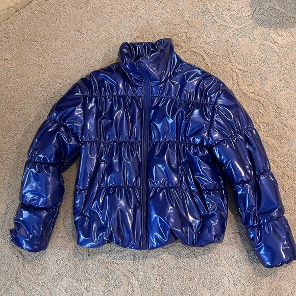 Jackets & Blazers - Shiny Blue Piper & Jane Puffer Jacket